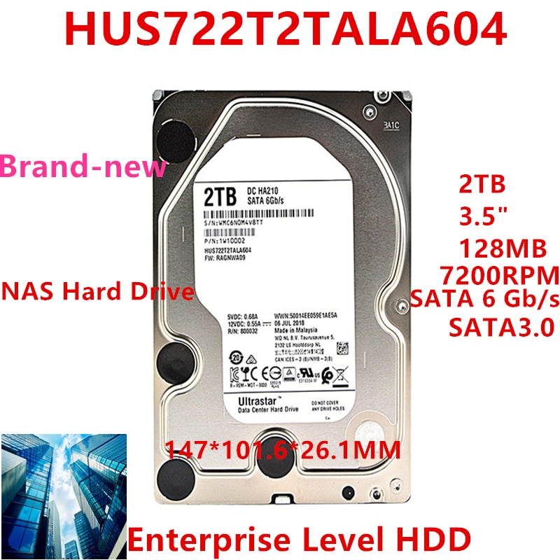 ο  HDD WD 2 ׶Ʈ 3.5 SATA 6 ⰡƮ/ 128MB 7200RPM  ϵ ũ HUS722T2TALA604    HDD